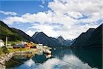 View over mundal and FJÆRLANDSFJORD