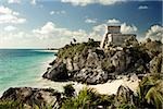 Mayan ruins and ocean in yucatan