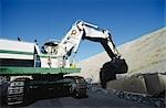 Black Coal Mining, Loading Coal Trucks, Australia