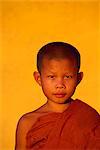 Portrait of a novice monk during Buddhist Lent, in Vientiane, Laos, Indochina, Southeast Asia, Asia