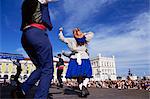 Dancing during cultural street show, Festa de Santo Antonio (Lisbon Festival), Lisbon, Portugal, Europe