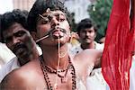 Kavadis holding procession, Festival of Purification, Singapore, Asia