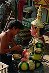 Factory making images for temples, Phnom Penh, Cambodia, Indochina, Southeast Asia, Asia