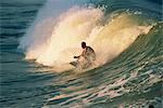 Riding the tubes, Battery Beach surfing, Indian Ocean, South Africa, Africa