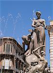 L'Aretusa fontaine, Syracuse, Sicile, Italie, Europe