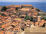 Vue aérienne de terre cuite toits, Dubrovnik, Croatie, Europe