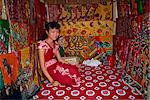 Sarongs for sale, Central Market, Phnom Penh, Cambodia, Indochina, Southeast Asia, Asia