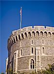 La tour ronde au château de Windsor, Berkshire, Angleterre, Royaume-Uni, Europe