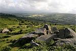 Dartmoor, sud-est vue de roches Bonehill, Devon, Angleterre, Royaume-Uni, Europe