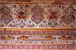 Detail of painted ceiling in the Sultan Mahal, Samode Palace, Samode, Rajasthan state, India, Asia