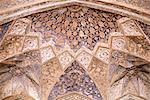 Verschiedene bemalten und vergoldeten Stein Intarsien Detail gefunden, innen und außen das Grab, das Grab von Akbar, Sikandra nahe Agra, Uttar Pradesh state, Indien, Asien