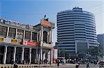 Old and new architecture, Connaught Place, New Delhi, Delhi, India, Asia