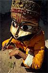 Acteur masqué dans le Ramlilla, le stade jouer de l'épopée hindoue du Ramayana, Varanasi, Uttar Pradesh État, Inde, Asie