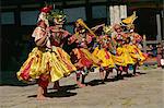 Festivals danseurs, Bumthang, Bhoutan, Asie
