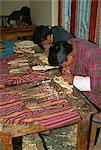 Wood carving students, Thimpu, Bhutan, Asia