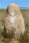 Figure sculptée sur les tombes de Kayinarl, turc du IIe siècle av. J.-C. au VIIe siècle de notre ère, dans l'Altaï, Xinjiang, Chine, Asie