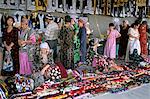 Selling traditional textiles for weddings, Urgut, Uzbekistan, Central Asia, Asia