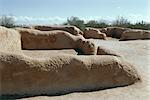 Murs de Caliche fabriqués à partir du sous-sol calcaire, pas adobe, datant du XIVe siècle, Casa Grande, Indiens Hohokam, Arizona, États-Unis d'Amérique (États-Unis d'Amérique), Amérique du Nord.