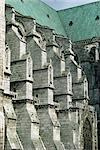 Gros plan des contreforts sur la façade sud de la cathédrale, datant entre 1194 et 1225 AD, Chartres, Centre, France, Europe