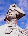 Gros plan de la statue de l'amiral Nelson, colonne de Nelson, Trafalgar Square, Londres, Royaume-Uni, Europe