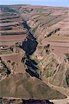 Terracing at harvest time, near Lanzhou, Gansu Province, China, Asia