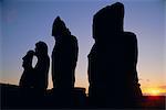 Silhouettes, Ahu Vai Uri, Easter Island, Chile, Pacific