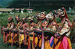 Danseurs bhoutanais, Bhoutan, Asie