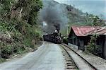 Toy Train en route for Darjeeling, West Bengal state, India, Asia