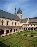 St. Mary's Cloister in the Abbey Church at Fontevraud Abbey, Pays de la Loire, France, Europe