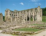 Abbaye de Rievaulx, North Yorkshire, Yorkshire, Angleterre, Royaume-Uni, Europe