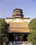 Qing Architektur, Huihai Si, Meer der Weisheit-Tempel, der Sommerpalast, Peking, China, Asien