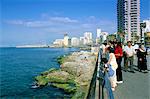 View of waterfront and downtown, El Manara Corniche, Beirut, Lebanon, Middle East