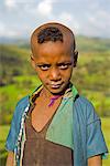 Portait of a local village boy, Simien Mountains National Park, The Ethiopian Highlands, Ethiopia, Africa