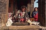 Couturière, la place Durbar, Katmandou, Népal, Asie
