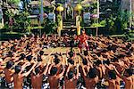 Men performing the famous Balinese 'Kecak' dance, Bali, Indonesia