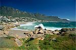 Clifton Bay and beach, sheltered by the Lion's Head and Twelve Apostles, Cape Town, South Africa, Africa