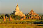 Shwesandaw Paya (Sandaw la pagode Shwe) et anciens temples, Bagan (Pagan), Myanmar (Birmanie)