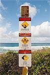 Signs, Kalalau Beach, Kauai, Hawaii, USA