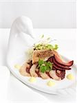 Duck Confit With Figs, Smoked Duck and Plum Slices