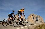 Two mountain bikers, Dolomites