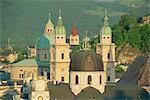 Kollegienkirche and Cathedral domes, Salzburg, Austria, Europe