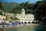 San Fruttuoso, accessed by foot or boat only, Italian Riviera, Liguria, Italy, Europe