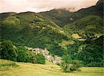 Aydius village, valley of the River Gabarret, Bearn, Aquitaine, Pyrenees, France, Europe