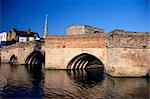 Au XVe siècle pont au-dessus du fleuve Great Ouse à St. Ives, Cambridgeshire, Angleterre, Royaume-Uni, Europe