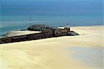 Plage de la station balnéaire de Barneville Carteret, Cote de Nacre, presqu'île du Cotentin, Manche, Normandie, France, Europe