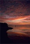 Reflets du ciel au coucher du soleil dans l'eau au large des côtes des États-Unis d'Amérique, Amérique du Nord