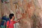 Peintures entre 4000 et 5000 ans, Gruta Janelao, Peruacu, Minas Gerais précisent, Brésil, Amérique du Sud