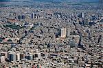 Aerial view over the city of Damascus, Syria, Middle East