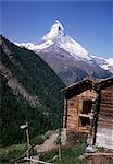 Matterhorn, 4477m hoch, gesehen vom Findelen, Zermatt-Tal, Schweizer Alpen, Schweiz, Europa