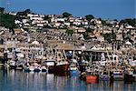 Fishing boats in harbour, Newlyn, Cornwall, England, United Kingdom, Europe